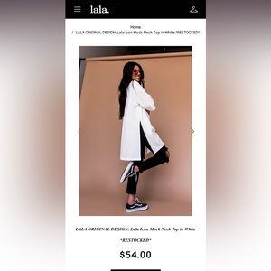 NWOT Dressed in Lala mock neck top in white.